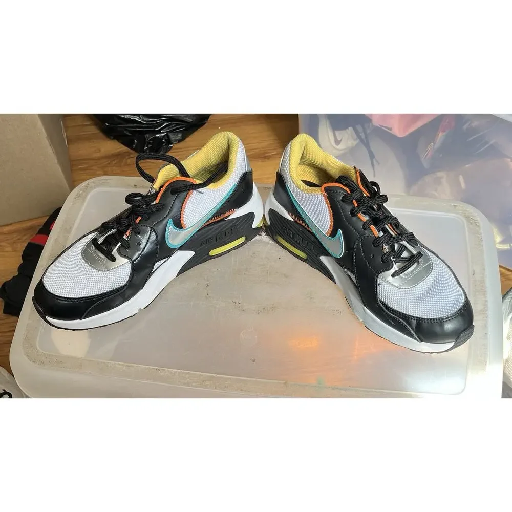 Nike Air Max Excee GS Boys 7Y White Black Chrome Sneakers CJ2002-100